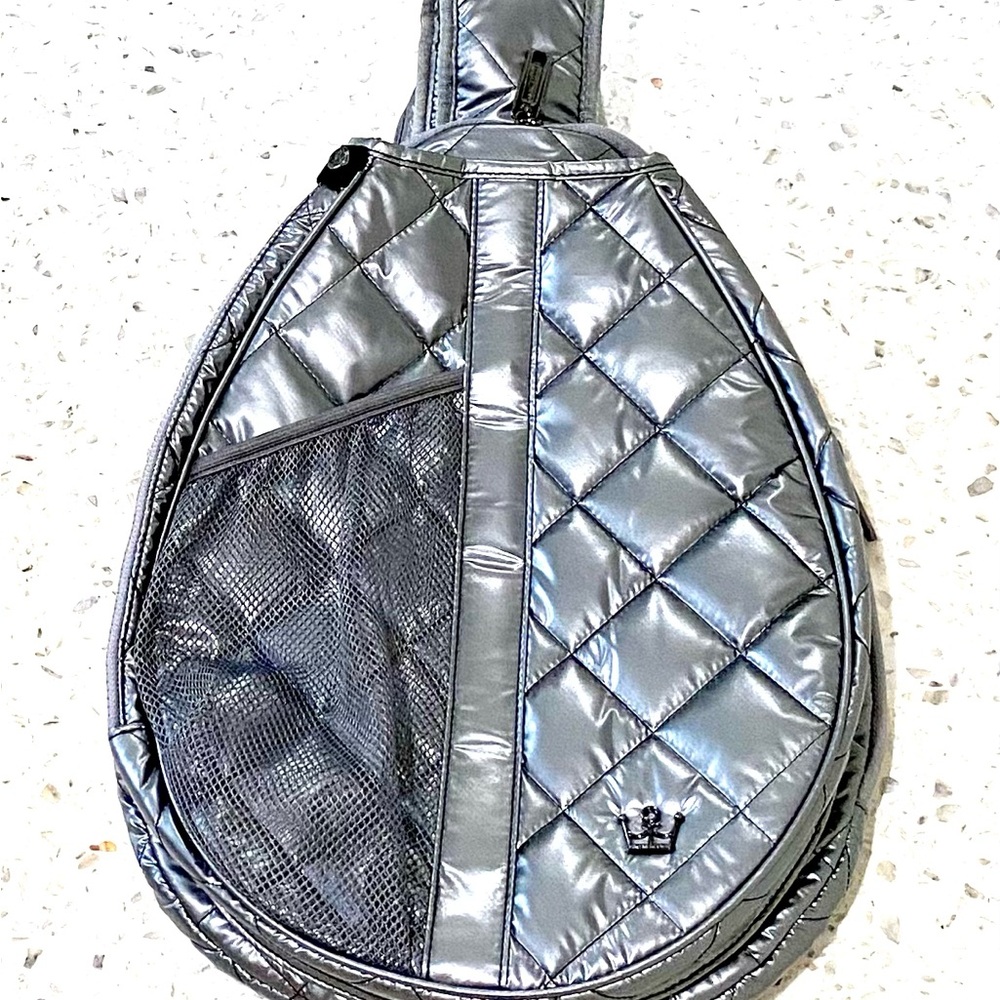 Oliver Thomas Silver Quilted Tennis/Pickleball Backpack